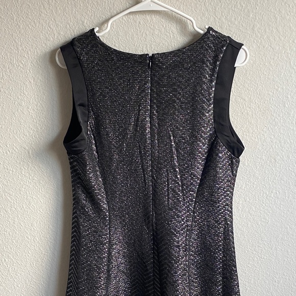 Roz & Ali Petite Shimmering Black Sleeveless Mini Dress - Picture 9 of 11